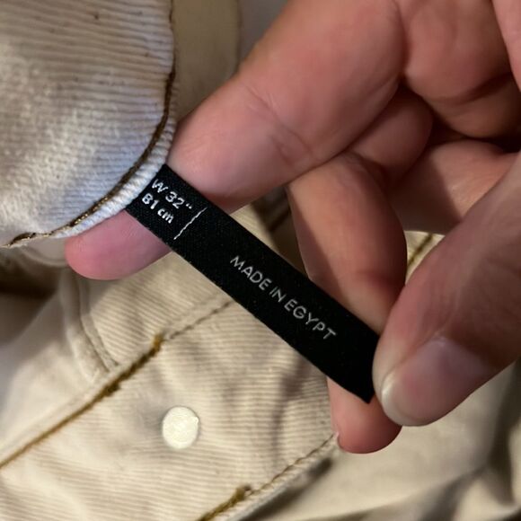 Reclaimed vintage cream jeans 32 - Picture 5 of 8